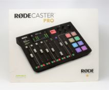 A boxed as new Rode RodeCaster Pro Integrated Podcast Production Console (Box opened, some damage to