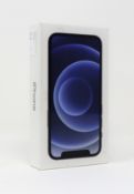 A boxed as new Apple iPhone 12 mini (Global/A2399) 64GB in Black (Box sealed) (Checkmend report