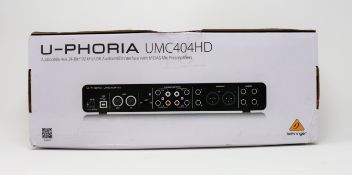 A boxed as new Behringer U-PHORIA UMC404HD 4x4 USB Audio Interface (Box sealed).
