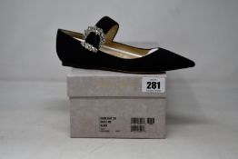 A pair of as new Jimmy Choo Cheri flats in suede (EU 35).