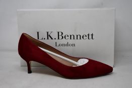 A pair of as new L.K.Bennett Audrey shoes in dark red suede (EU 38 - RRP £229).