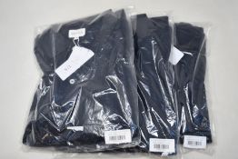 Three as new Sirplus navy organic cotton long sleeve polo shirts (All M - RRP £95 each).