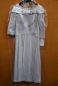An as new Couture Club by Rosa Clara silver grey ribbed bodice chiffon skirt occasion dress (