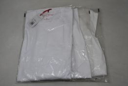 Three men's as new Derek Rose London white long sleeve T-shirts (S - RRP £100 each).