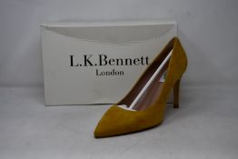 A pair of as new L.K.Bennett Floret shoes in yellow suede (EU 39 - RRP £229).