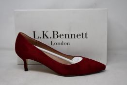 A pair of as new L.K.Bennett Audrey shoes in dark red suede (EU 39 - RRP £229).