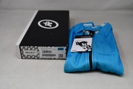 An as new Assos Mille GT C2 Shifter short sleeve cycling jersey in hydro blue (XL).