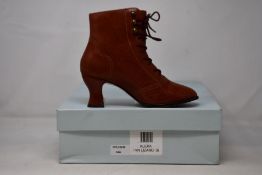 A pair of as new Miss L Fire Alexa tan lizard leather lace up ankle boots (EU 36).