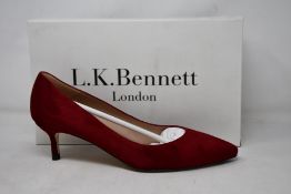 A pair of as new L.K.Bennett Audrey shoes in dark red suede (EU 41 - RRP £229).