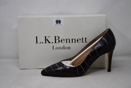 A pair of as new L.K.Bennett Floret shoes in smoke croc effect (EU 37.5 - RRP £229).