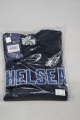 Five as new Official Chelsea F.C. wordmark's sweatshirt in navy (All S - RRP £50 each).