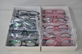 Twenty four pairs of as new B Ultem H66005 glasses frames.