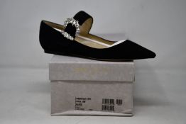 A pair of as new Jimmy Choo Cheri flats in suede (EU 35.5).