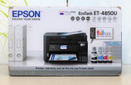A boxed as new Epson EcoTank ET-4850U all-in-one printer in black (box damaged).