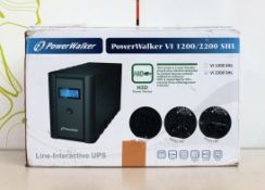 A boxed as new PowerWalker VI 2200VA/1200W SHL 6 x IEC UPS (UK power cable included) (Box opened,