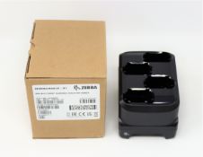Four boxed as new Zebra MC3300 4-Slot Battery Chargers (P/N: SAC-MC33-4SCHG-01).