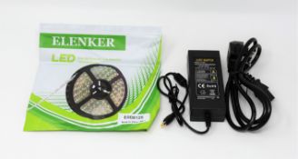 COLLECTION ONLY: A quantity of as new Elenker LED strips and UK power supplies (Two boxes).