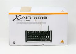 A boxed as new Behringer X AIR XR18 18-Channel 12-Bus Digital Mixer for iPad/Android Tablets (2-
