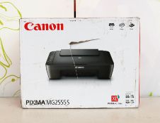 A boxed as new Canon PIXMA MG2555S Colour 3-in-1 Inkjet Printer (Box sealed, damaged box).