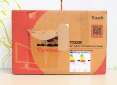A boxed a new ViewSonic TD2230 22'' FHD LED Touch Screen Monitor (Box opened, damage to box) (2-