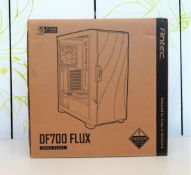 A boxed as new Antec DF700 Flux Tempered Glass ATX Mid-Tower Computer Case (Box sealed, some