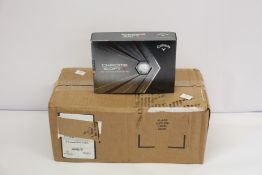 Six as new Callaway Chrome Soft X sets of 12 premium tour performance golf balls.