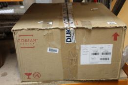 A boxed as new DuPont Corian Design Sweet 805 sink in glacier white.