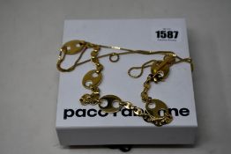 A Paco Rabanne long necklace one size Gold coloured (1395759) with box and dust bag.
