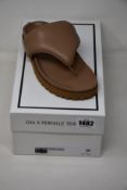 A pair of as new Gia x Pernille Teisbaek padded leather thong sandals in nude brown (EU 38 - RRP £