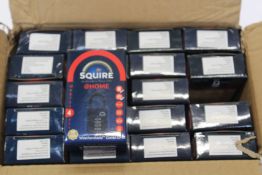 Twenty boxed as new Squire Weathershield Combi CP40 Padlocks.