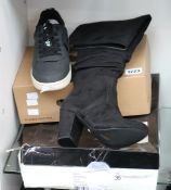 A pair of as new Kurt Geiger Miss KG Healy boots (EU 36) and Landed sneakers (EU 39).