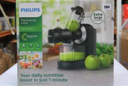 A boxed as new Philips Viva Collection masticating juicer.