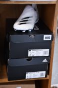 Two pairs of men's as new Adidas X Ghosted .3 LL FG football boots (UK 6.5).