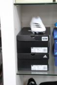 Two pairs of men's as new Adidas X Ghosted .3 LL FG football boots (UK 6.5).