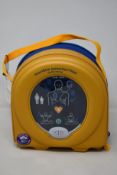 A HeartSine Samaritan PAD 350p defibrillator.