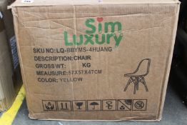 A set of four as new Sim Luxury fabric covered, patterned chairs.