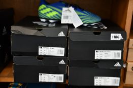 Four pairs of men's as new Adidas Nemeziz .4 FXG football boots (1 x UK 10, 3 x UK 11).