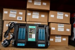 Ten boxed as new Enegitech DC18RD 18V battery charger dual ports chargers for Makita.