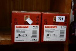 Two boxes of as new Sparky professional angle grinders (M750).