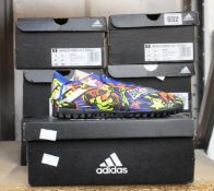 Seven pairs of children's as new Adidas Nemeziz Messi 19.4 turf trainers (Assorted sizes).