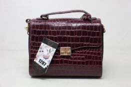 An as new Ashwood Leather crocodile print shoulder bag (C-55 - RRP £105).