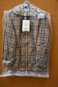 A women's as new Burberry Binham vintage check recycled polyester hooded jacket (EU 36 - RRP £890).