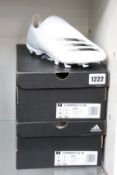 Two pairs of men's as new Adidas X Ghosted .3 LL FG football boots (UK 7).