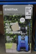 A boxed as new Nilfisk D-PG 140.4-9 H X-TRA pressure washer.