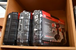 Three boxes of as new Sparky professional heavy duty drill sets.