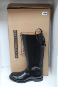 A pair of as new Embossy American leather riding boots for motorcycle or horsemen (Size unknown UK