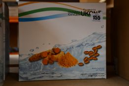 A box of ten packs of Enagic Turmeric Kangen Ukone Dietary Supplements (100 capsules per pack, 02/