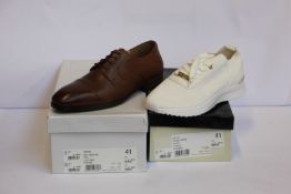Two pairs of as new Kurt Geiger/Miss GK footwear; Orton formal shoes and Kallie sneakers (Both EU