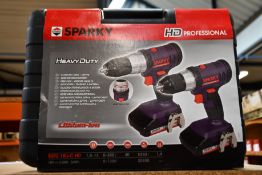 Three boxes of as new Sparky professional heavy duty drill sets (One drill per box).