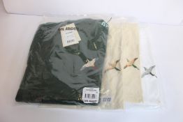Two Axel Arigato Single Bee Bird T-shirts (M, L), Metallic Bird long sleeve T-shirt (L) and Single
